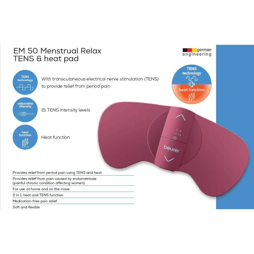 Beurer Em 50 Menstrual Relax Tens Heatpad
