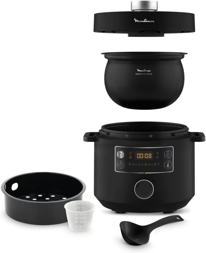 Moulinex Turbo Cuisine Fast Multicooker. Capacity : 5 Ltr . Poer : 915-1090W , 50-60Hz 10 Auto Cooking Programs.