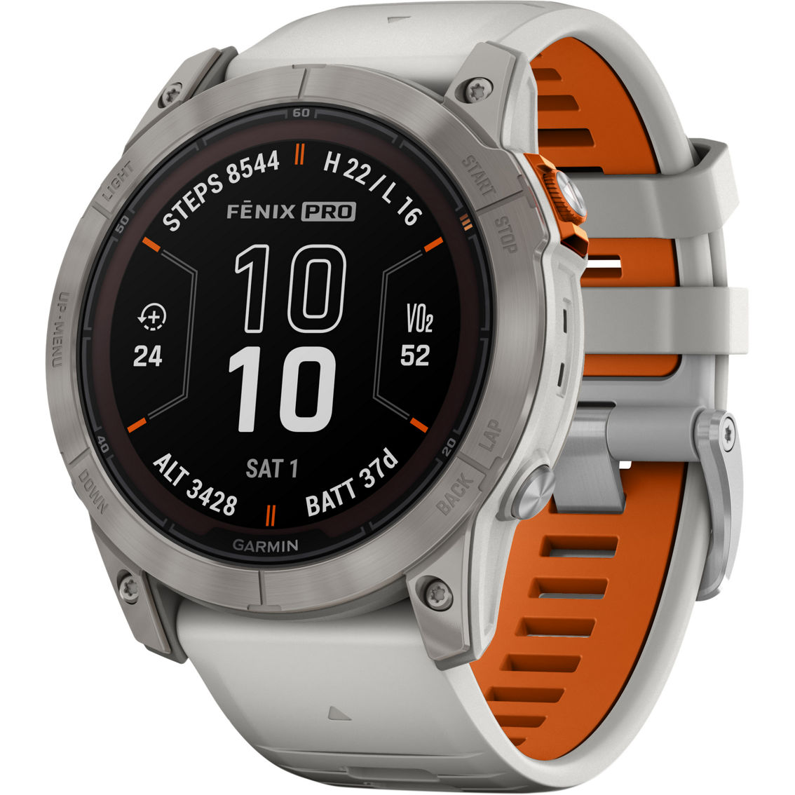 Garmin Fenix 7X Pro Sapph Solar Ti W/Gray Orange Band Emea 010-02778-15