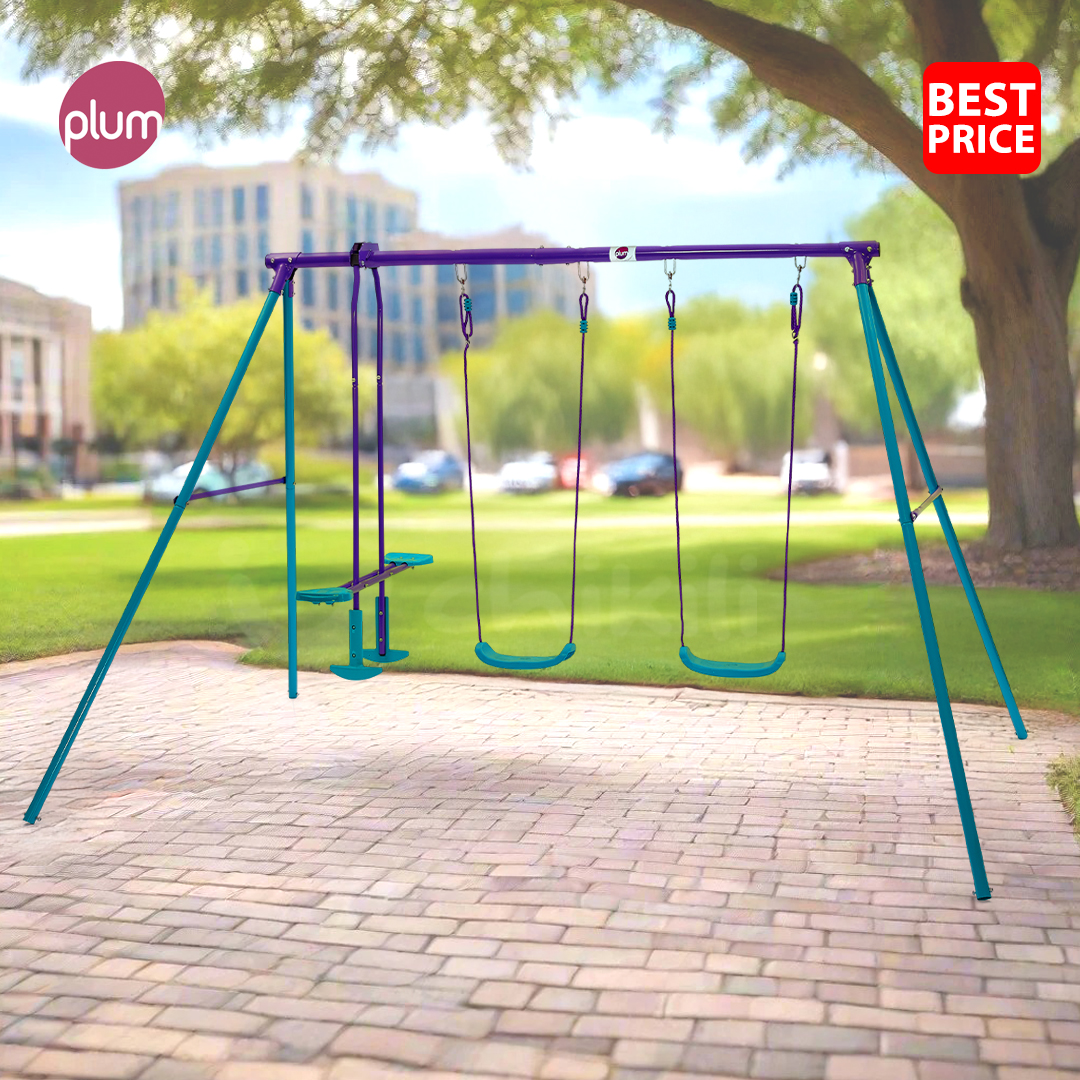 Plum Jupiter Double Swing & Glider Set - Purple/Teal Plum Jupiter Double Swing & Glider Set - Purple/Teal