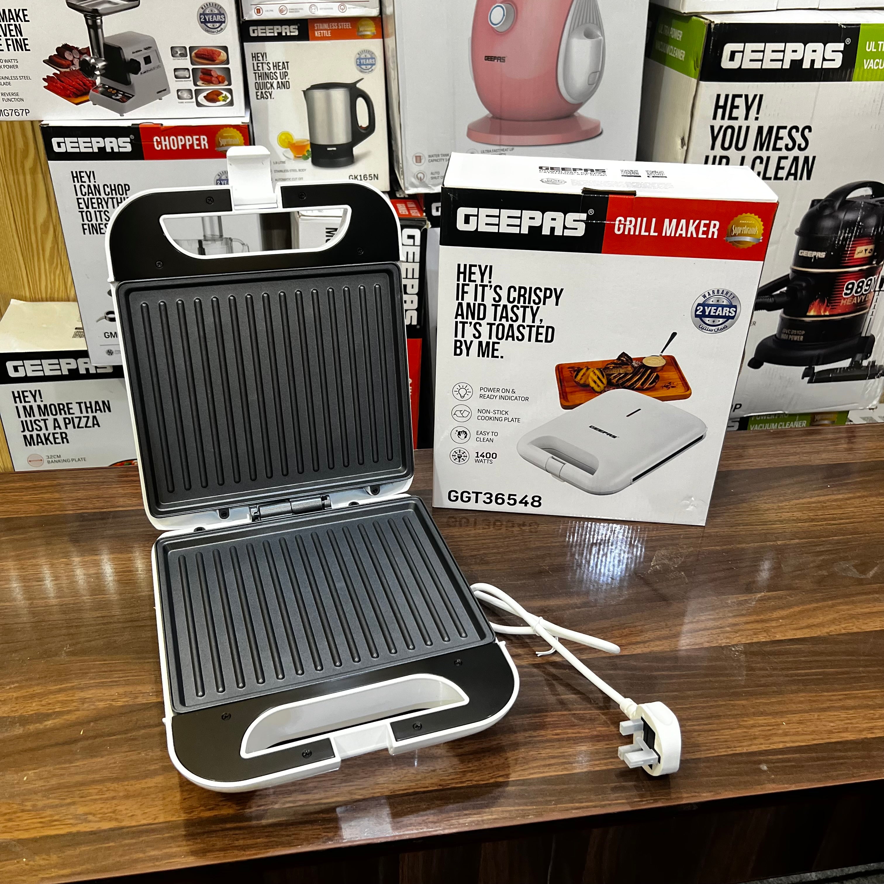 Geepas S/S Grill Maker/Nonstck Grill Surface1X4