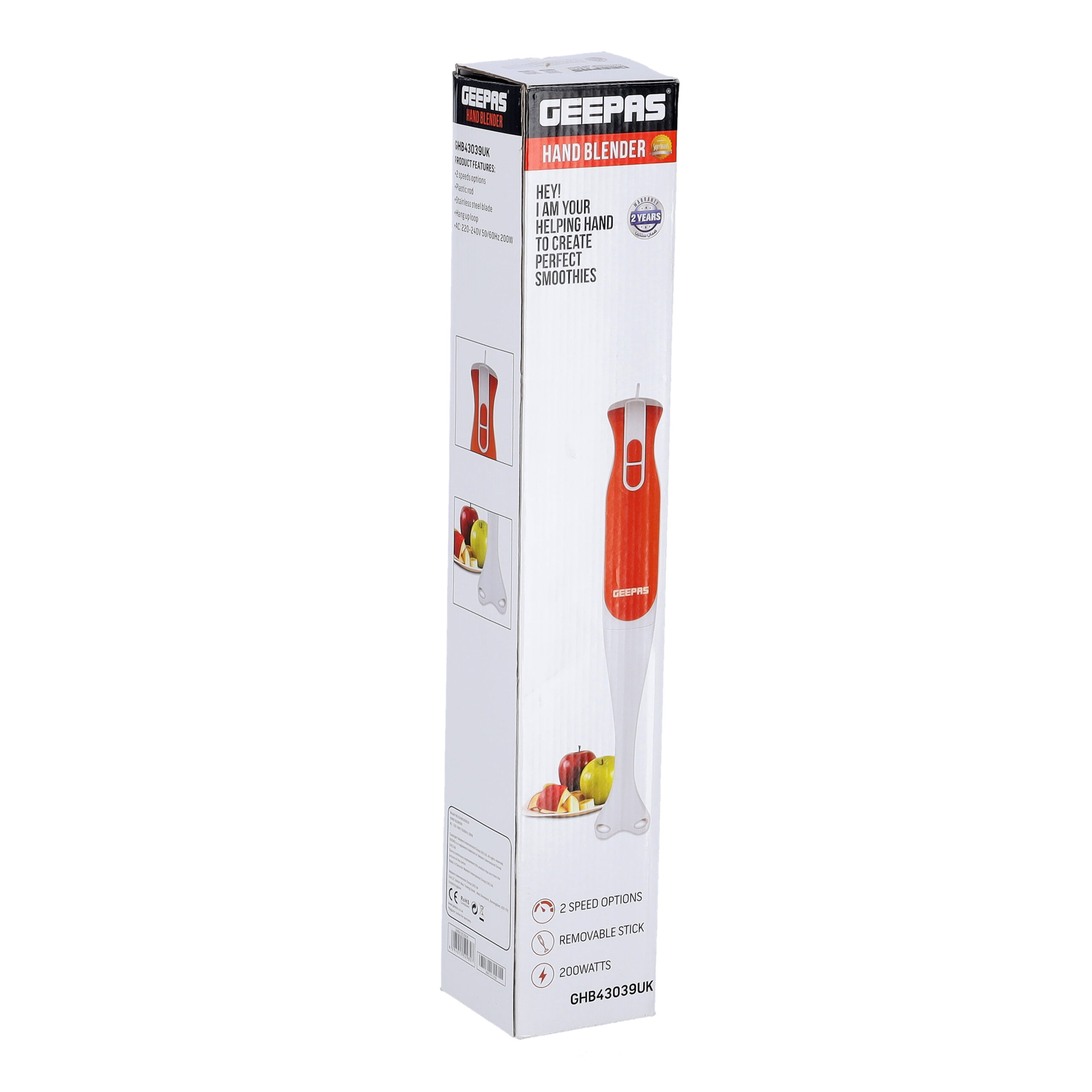 Geepas Hand Blender/2Spd/Plastic Rod/200W 1X16