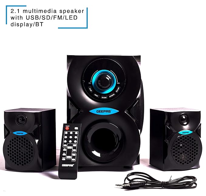 Geepas 2.1 Multimedia Speaker/Usb/Sd/Fm/Rmt1X3