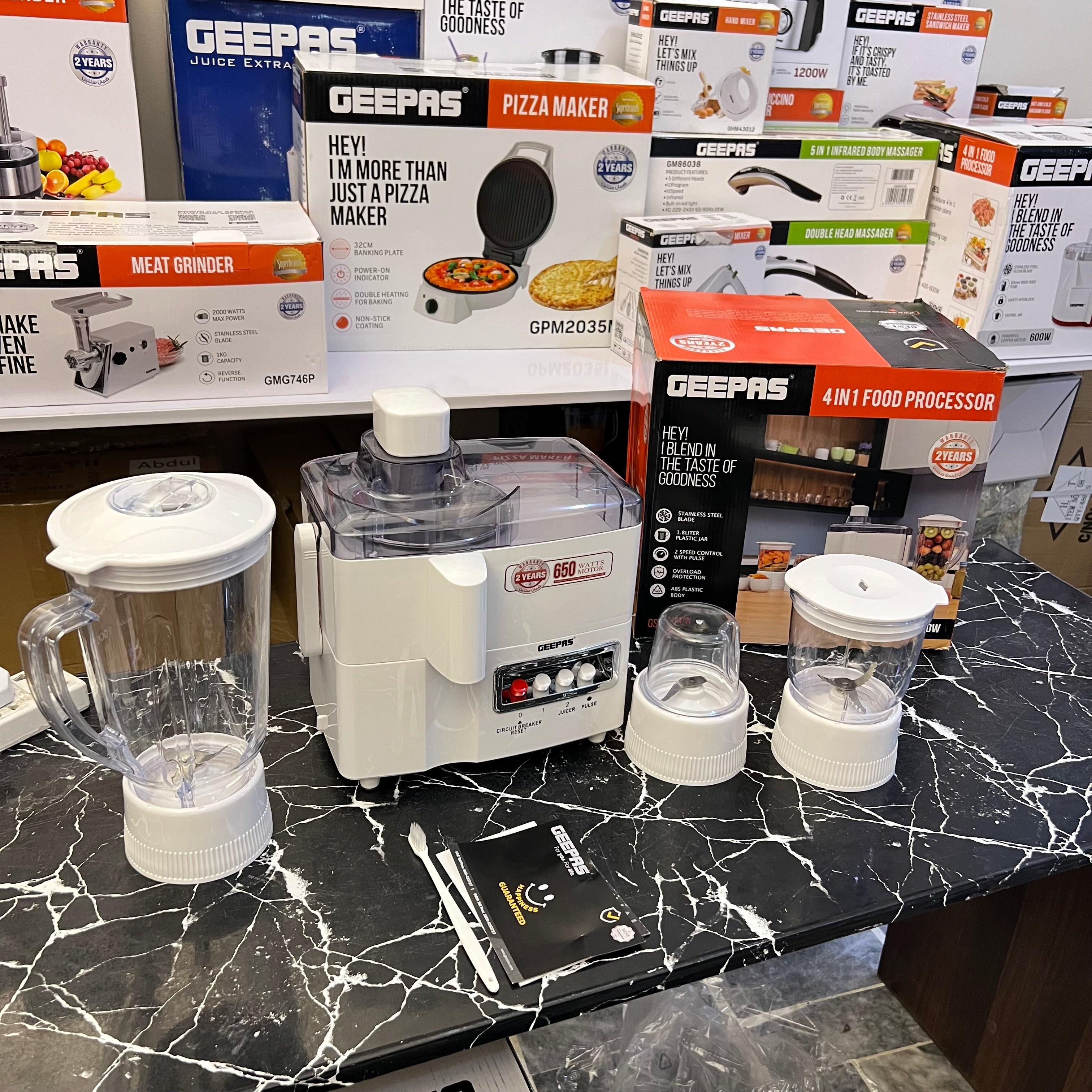 Geepas 4 In 1 Food Processor/600W/1.6Ltr Jr 1X6