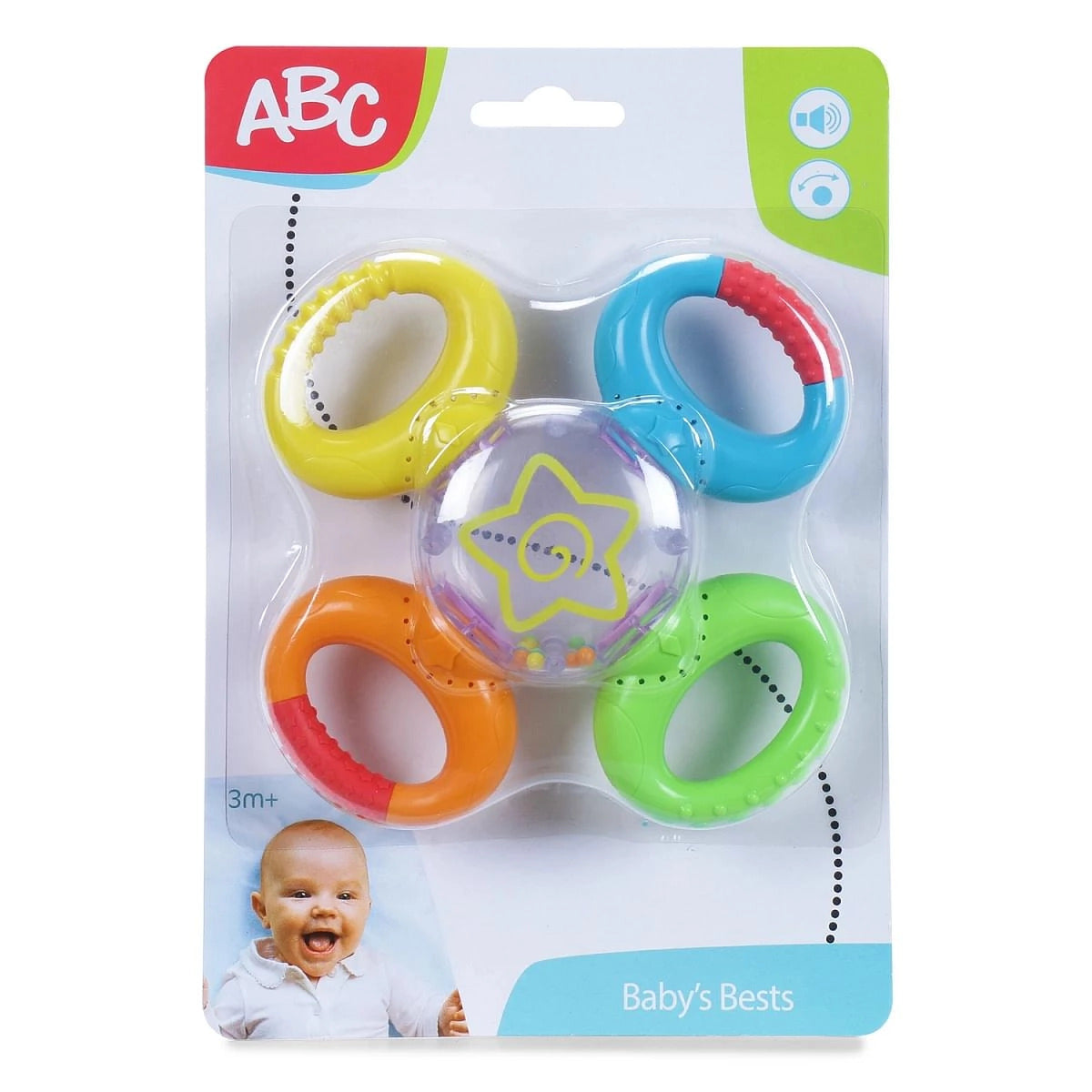 Simba Abc Rattle With Teething Parts, 2-Ass.