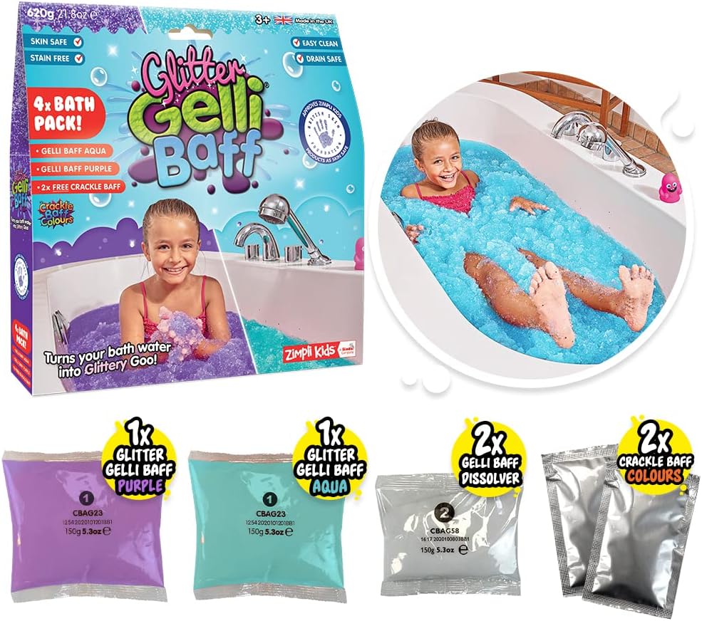 Zimpli Kids Gelli Baff Purple-Aqua 600G + 2 Crackle