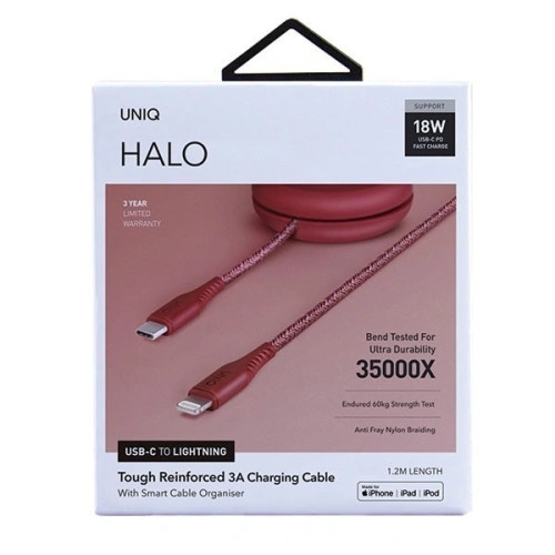 Uniq Halo Usb A To Lightning Cable 1.2M  Carmine Red
