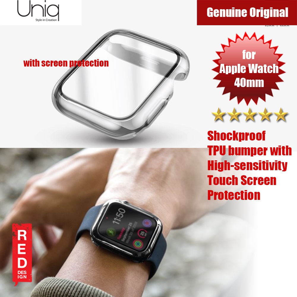 Uniq Garde Hybrid Apple Watch Series 4 Case With Screen Protection (44Mm) - Smoked(Tinted Grey)