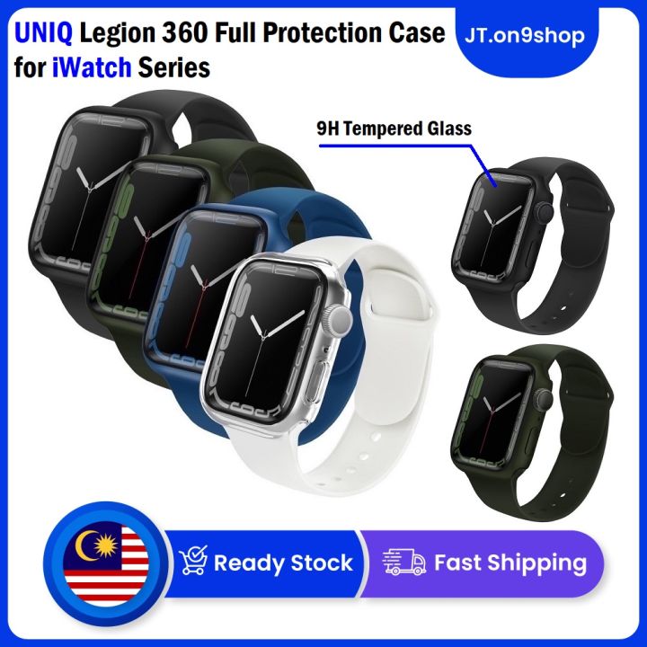 Uniq Legion Watch Case With 9H Tempered Glass Screen Protection 41Mm - Midnight (Black)