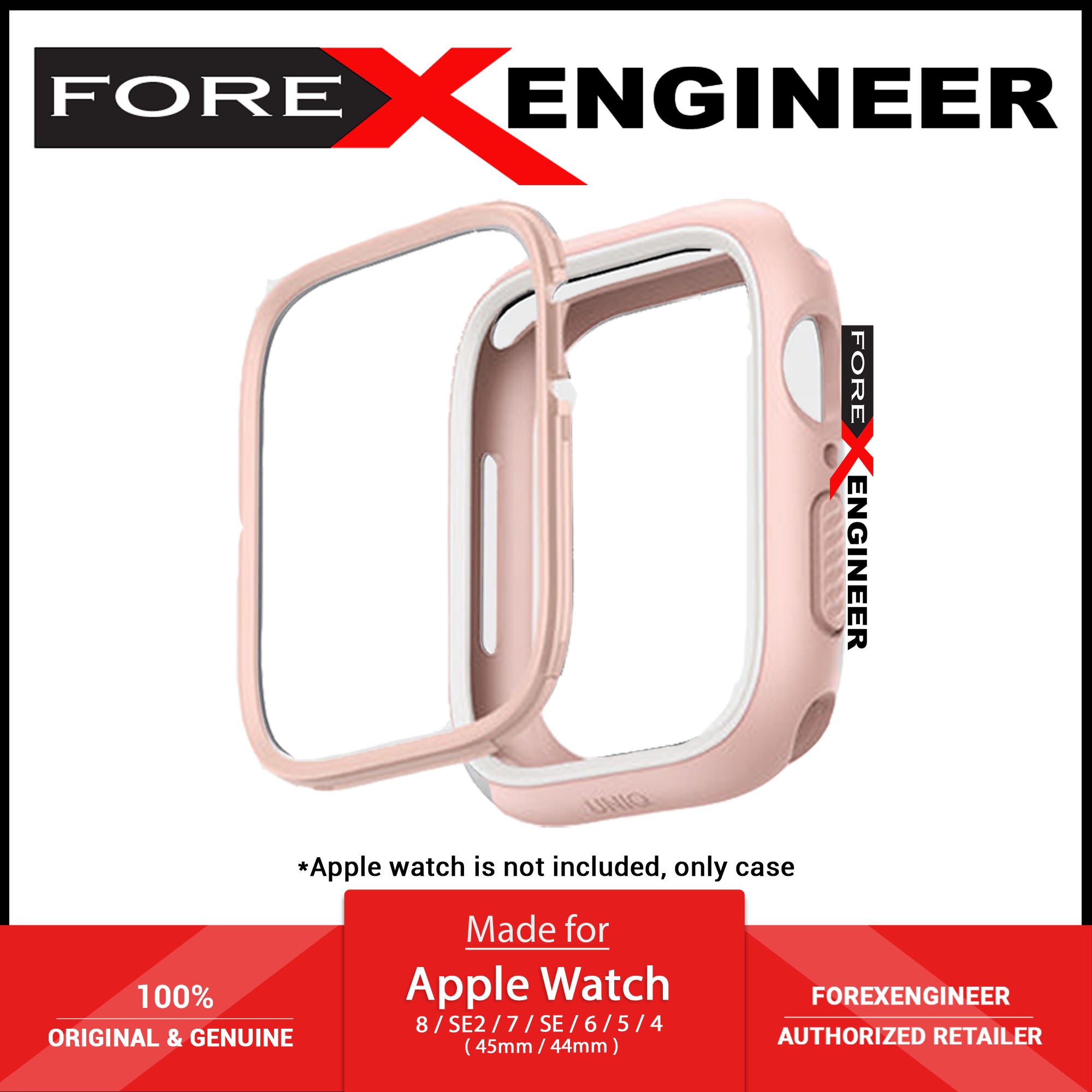 Uniq Moduo Apple Watch Case With Interchangeable Pc Bezel 45/44Mm - Blush (Pink/White)