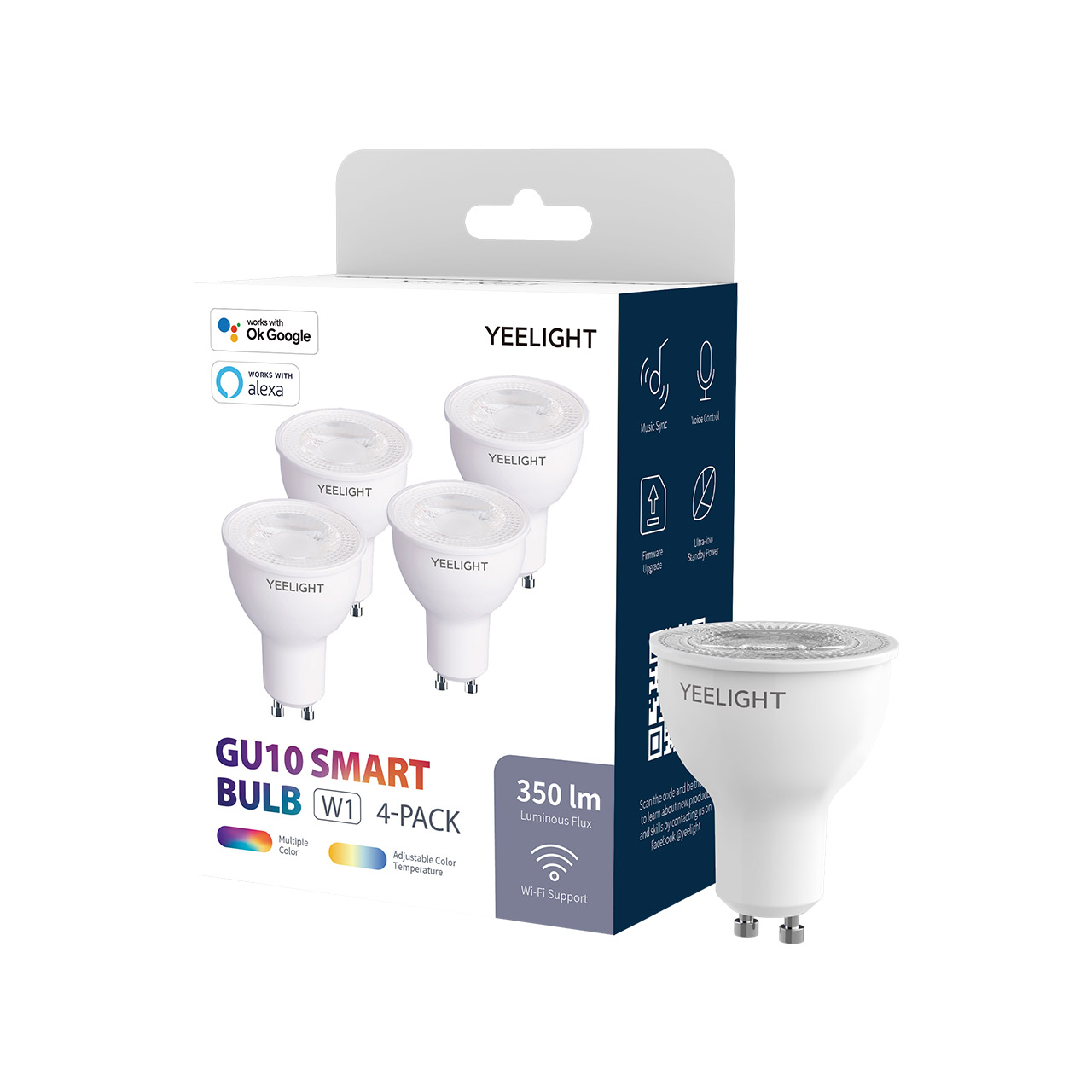 Mi Yeelight Gu10 Smart Bulb Wi(Dimmable)(4-Pack)