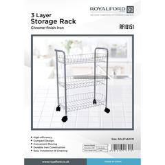 Royalford 3Layer Storage Rack-Iron (50X27X62Cm)1X6 Royalford 3Layer Storage Rack-Iron (50X27X62Cm)1X6