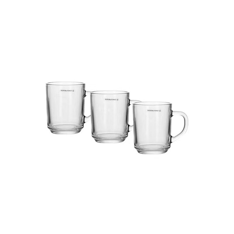 Royalford 3Pc Glass Mug With Handle(235Ml)1X16