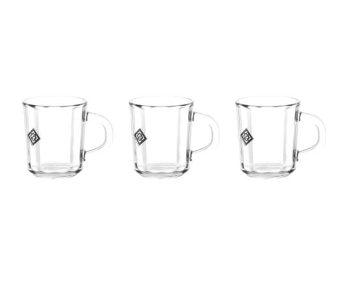 Royalford 3Pc Glass Mug With Handle(235Ml)1X16