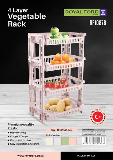 Royalford 4Layer Kitchen Storage Rack1X12