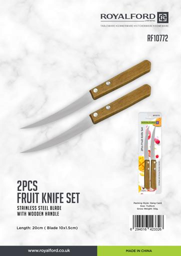 Royalford 2Pc Fruit Knife Set/Wooden Handle1X96