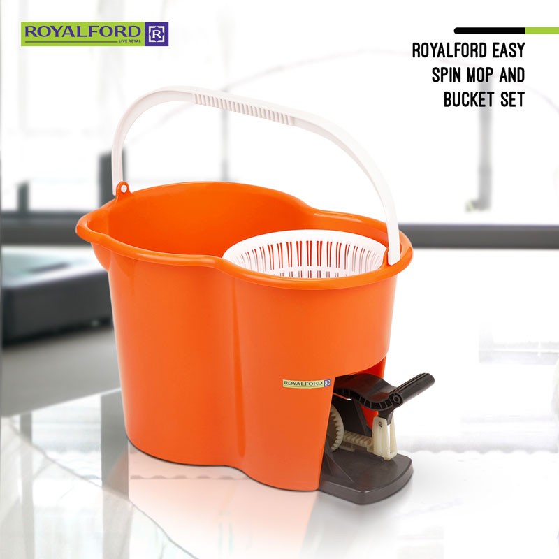 Royalford Spin Easy Mop/Bucket( Pedel)/Orange 1X4