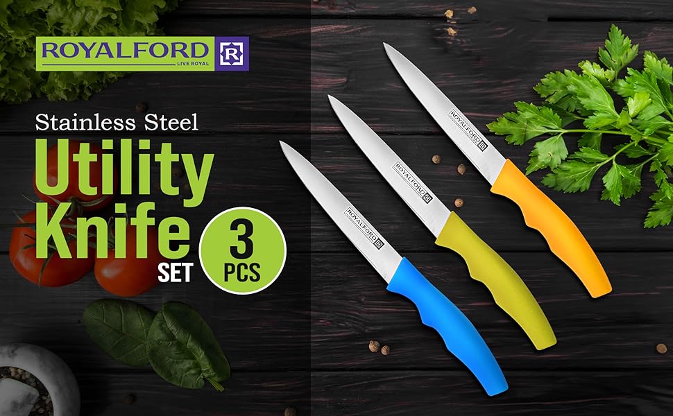 Royalford 3Pcs S/S Dinner Knife 4Mm 1X72