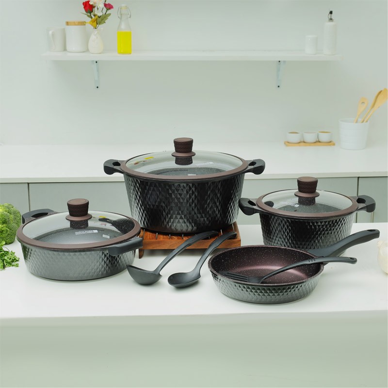 Royalford 10Pc Non Stick Cookware Set1X2 Royalford 10Pc Non Stick Cookware Set1X2