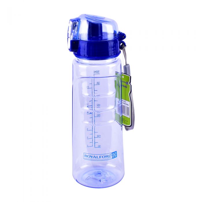 Royalford 420Ml Brs Glass Water Bottle -Black 1X50