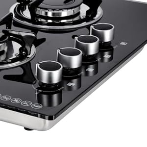 Olsenmark Tempered Glass 2Burner/Brass India1X1