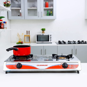 Olsenmark S/Sdouble Burner/Brass India/Auto Ign1X1