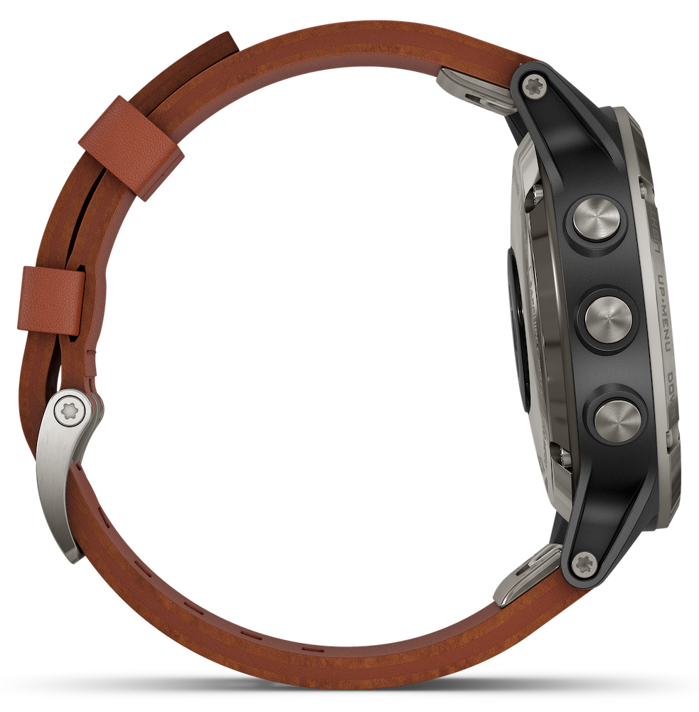 Garmin D2 Delta Sapphire Black W/Brown Leather Band Watch 010-01988-31