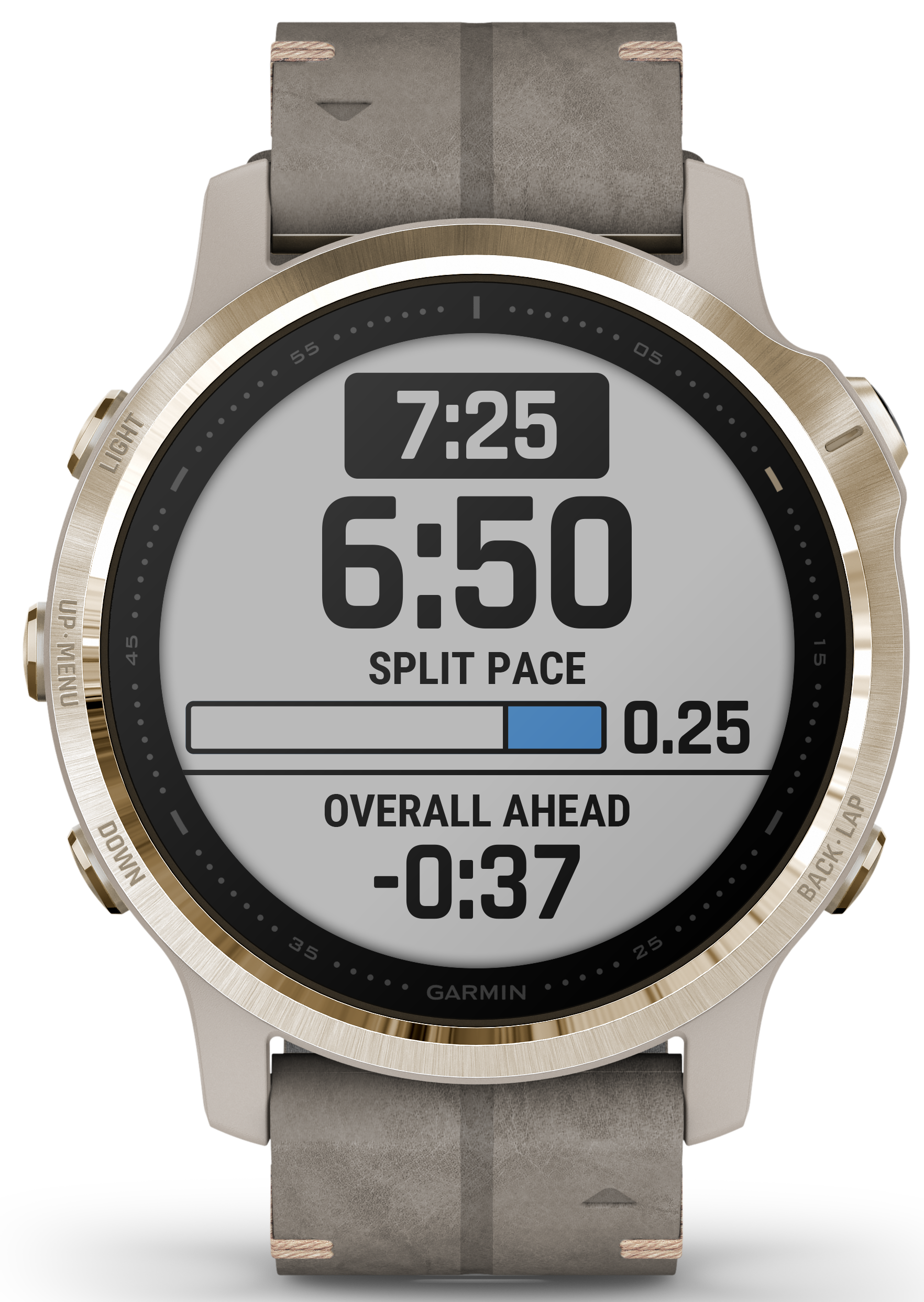 Garmin Fenix 6S Sapphire Lt-Gold W/Shale Suede Gps Watch Emea 010-02159-40