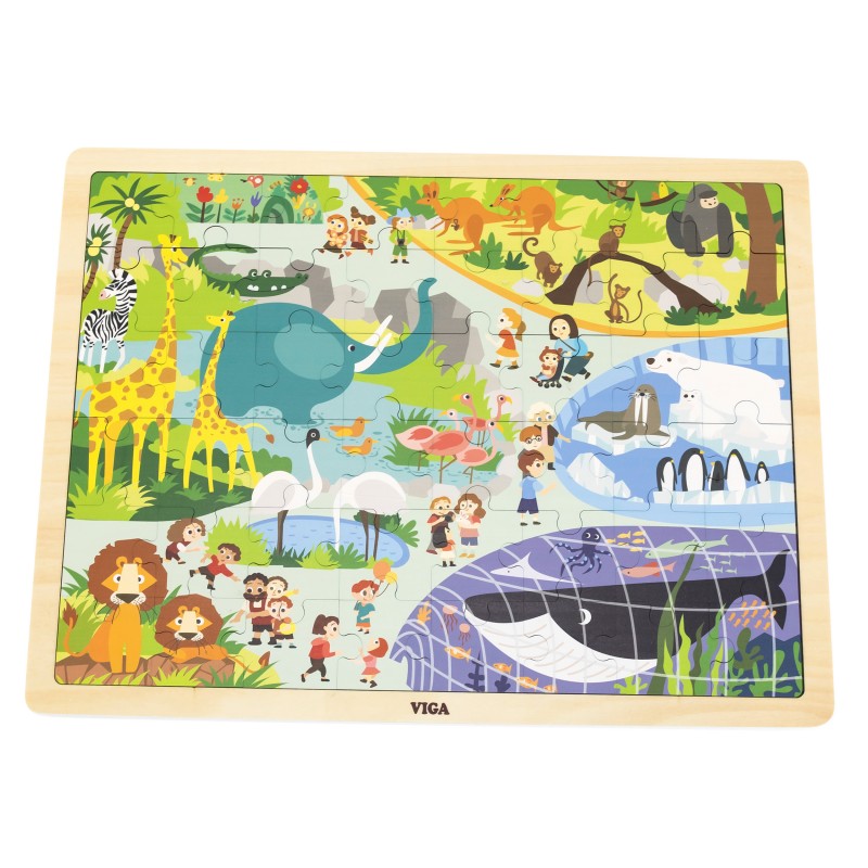 Viga Wooden 48 Pcs Puzzle - Zoo
