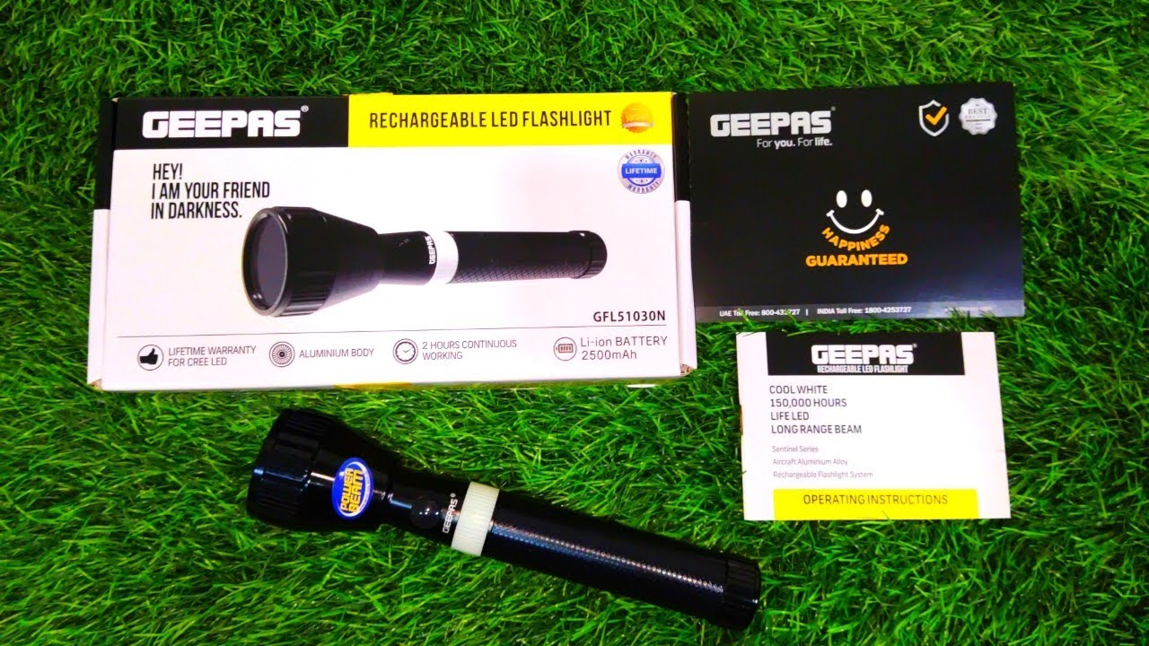 Geepas Rech. Led Torch With Side Light 1X60