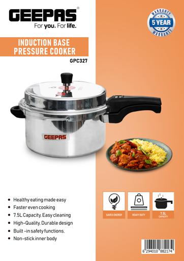 Geepas Aluminium Pressure Cooker 3 Ltr 1X12
