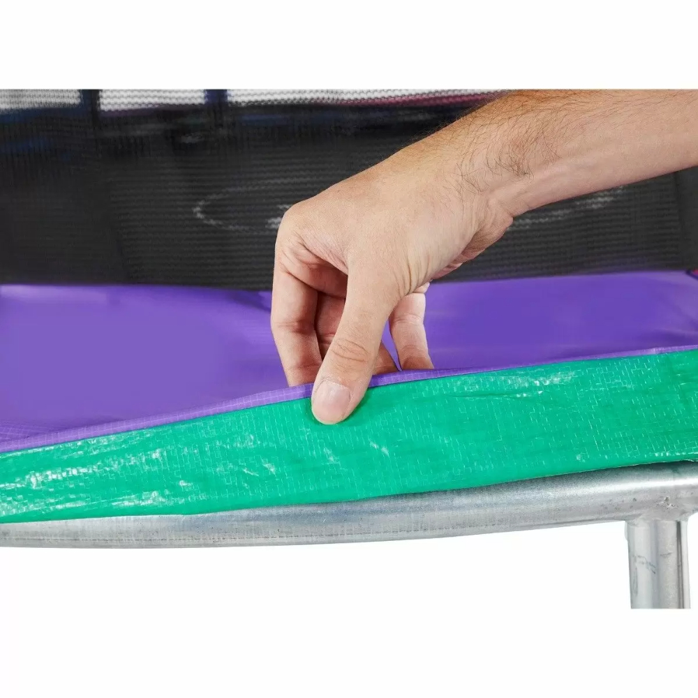 Plum 6Ft Junior Plus Springsafe Tramp & Enclosure - Blue/Green & Pink/Purple
