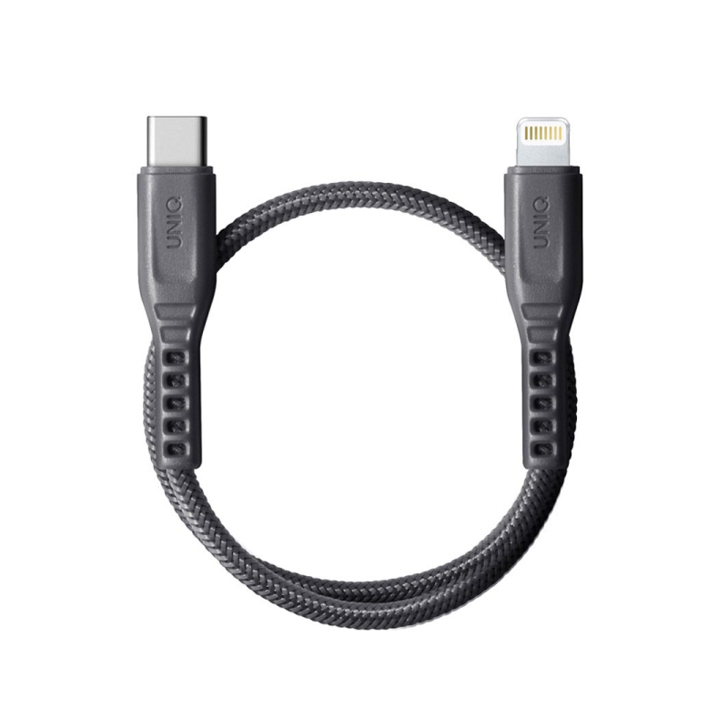 Uniq Flex Usb C To Lightning Strain Relief Cable 1.2M - Concrete (Charcoal)