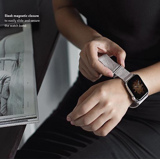 Uniq Dante Apple Watch Series 4 Mesh Steel Strap 44Mm Sterling(Silver)