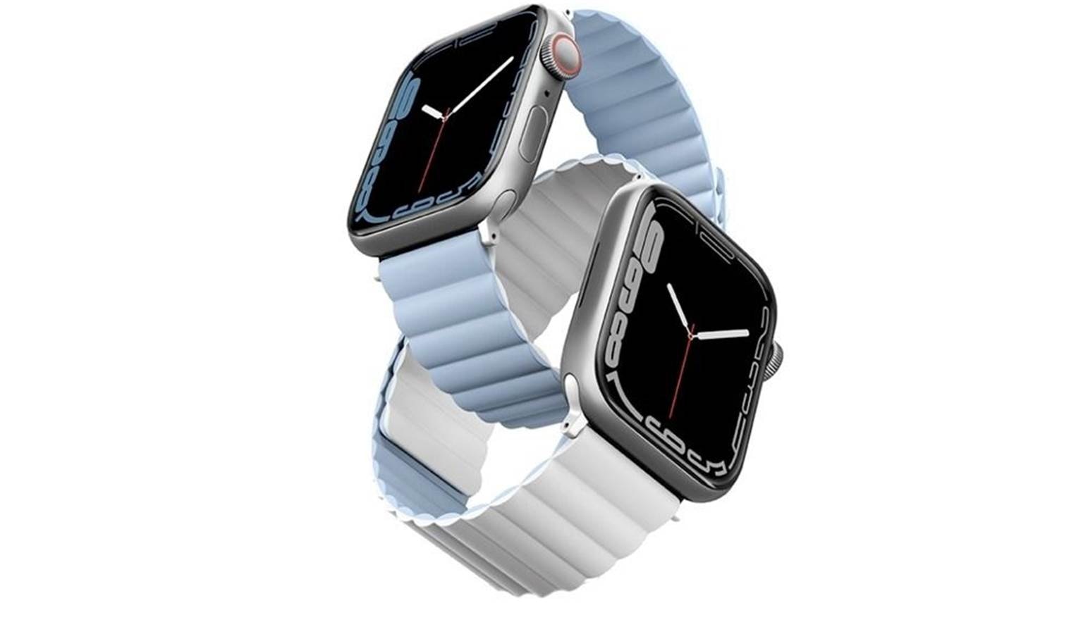 Uniq Revix Reversible Magnetic Apple Watch Strap 45/44/42Mm Caspian(Blue/Black)