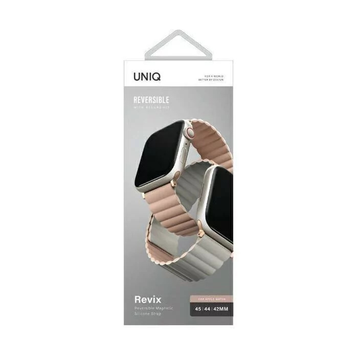 Uniq Revix Reversible Magnetic Apple Watch Strap 45/44/42Mm - Lilac (Lilac/White)