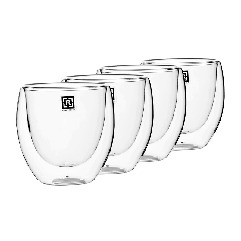 Royalford Brs 4Pc Double Wall Cup Set 80Ml1X24 Royalford Brs 4Pc Double Wall Cup Set 80Ml1X24