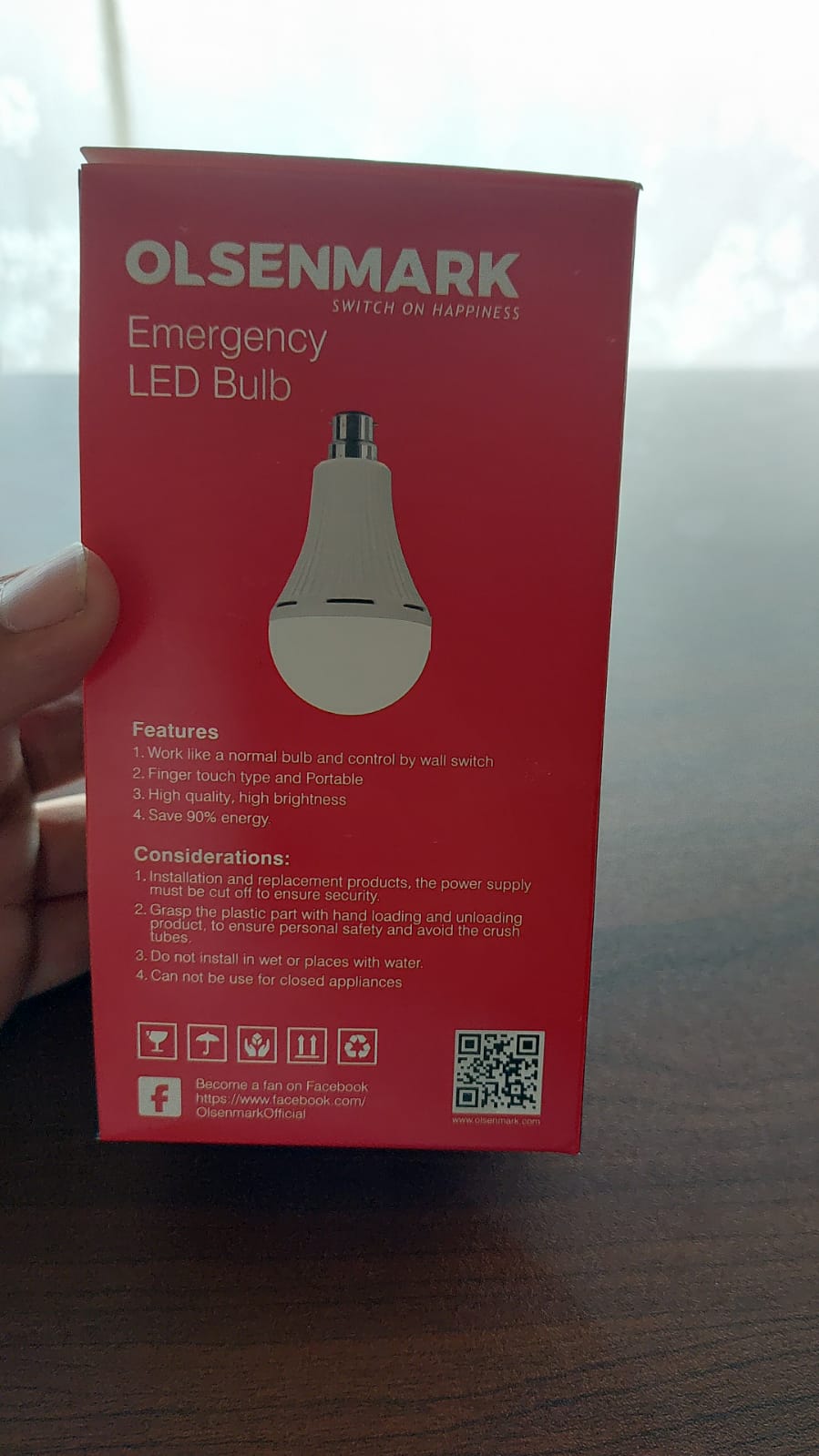 Olsenmark 356Mm Rechble Led Flshlt Wth Ngt Glw1X20