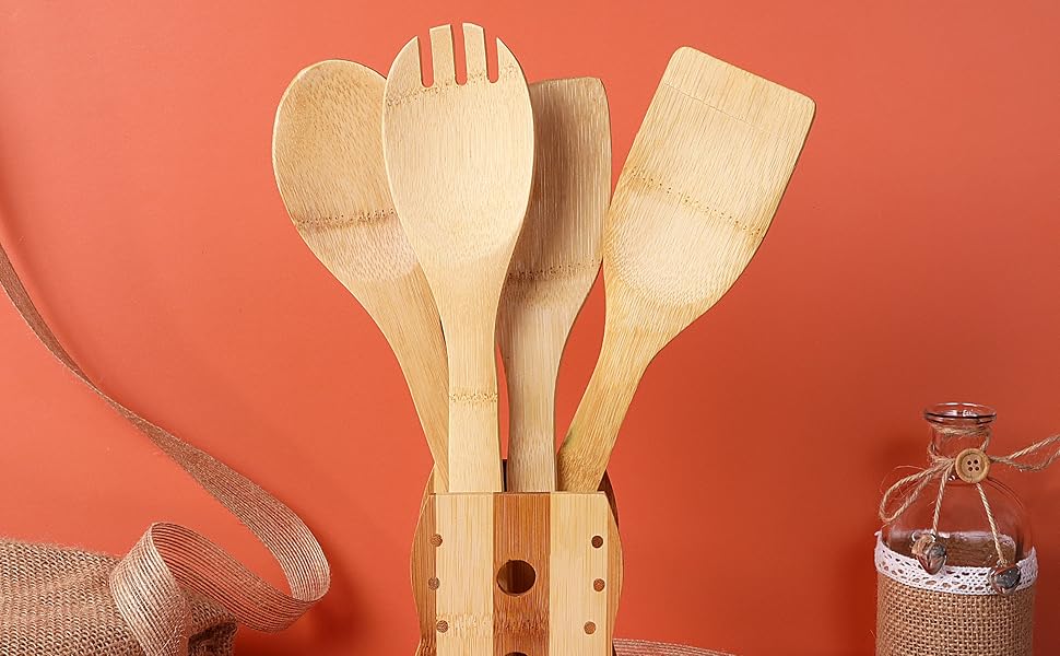 Royalford 5 Pcs Bamboo Kitchen Tools Set 1X24