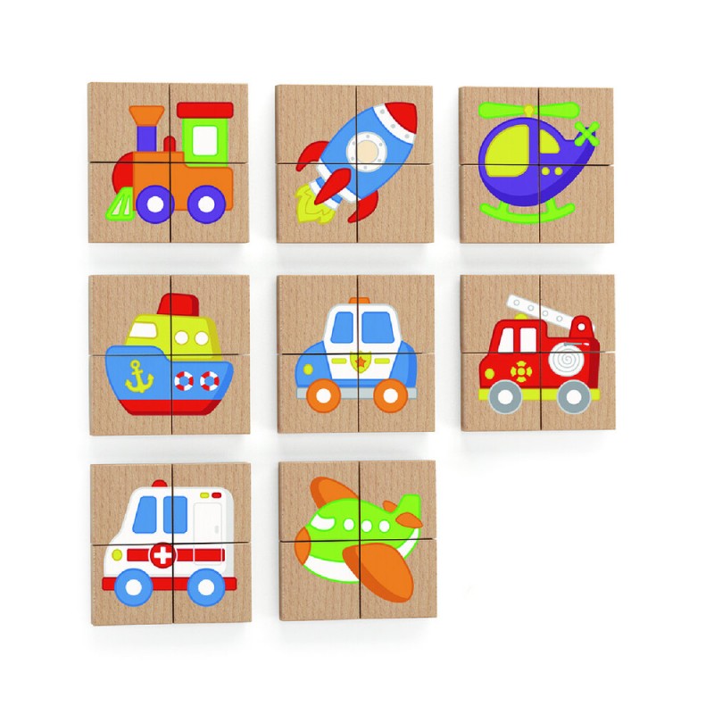 VIGA Magnetic Puzzle Block 32pcs Set Transportation