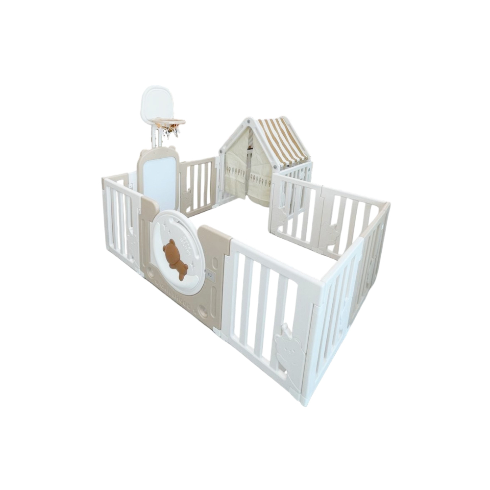 Bear Moon playpen (no mat)+drawing board+Basketball Hoop+small house+moon light