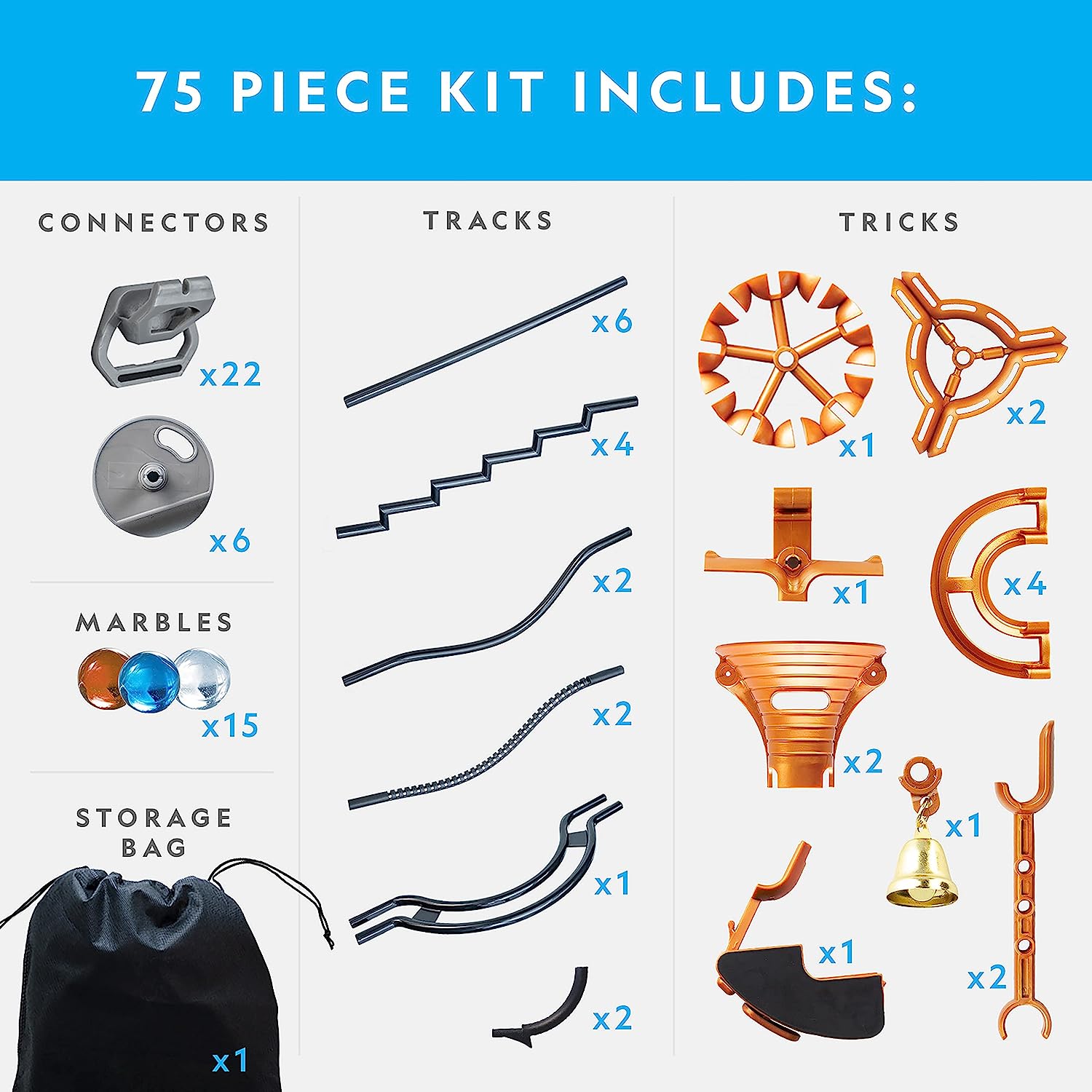 NG MAGNETIC MARBLE RUN - 75 PIECES