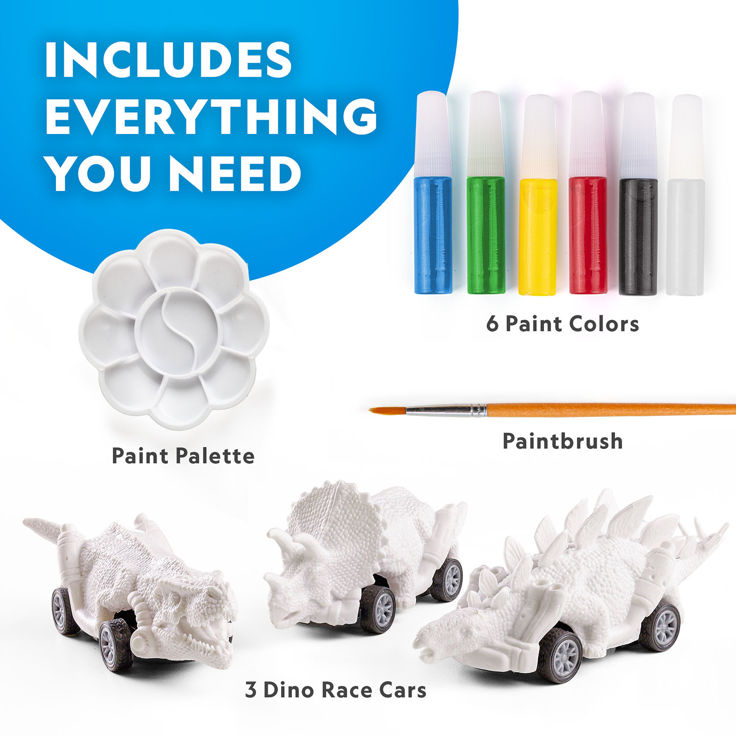 NG PAINT YOUR OWN DINO RACE CARS