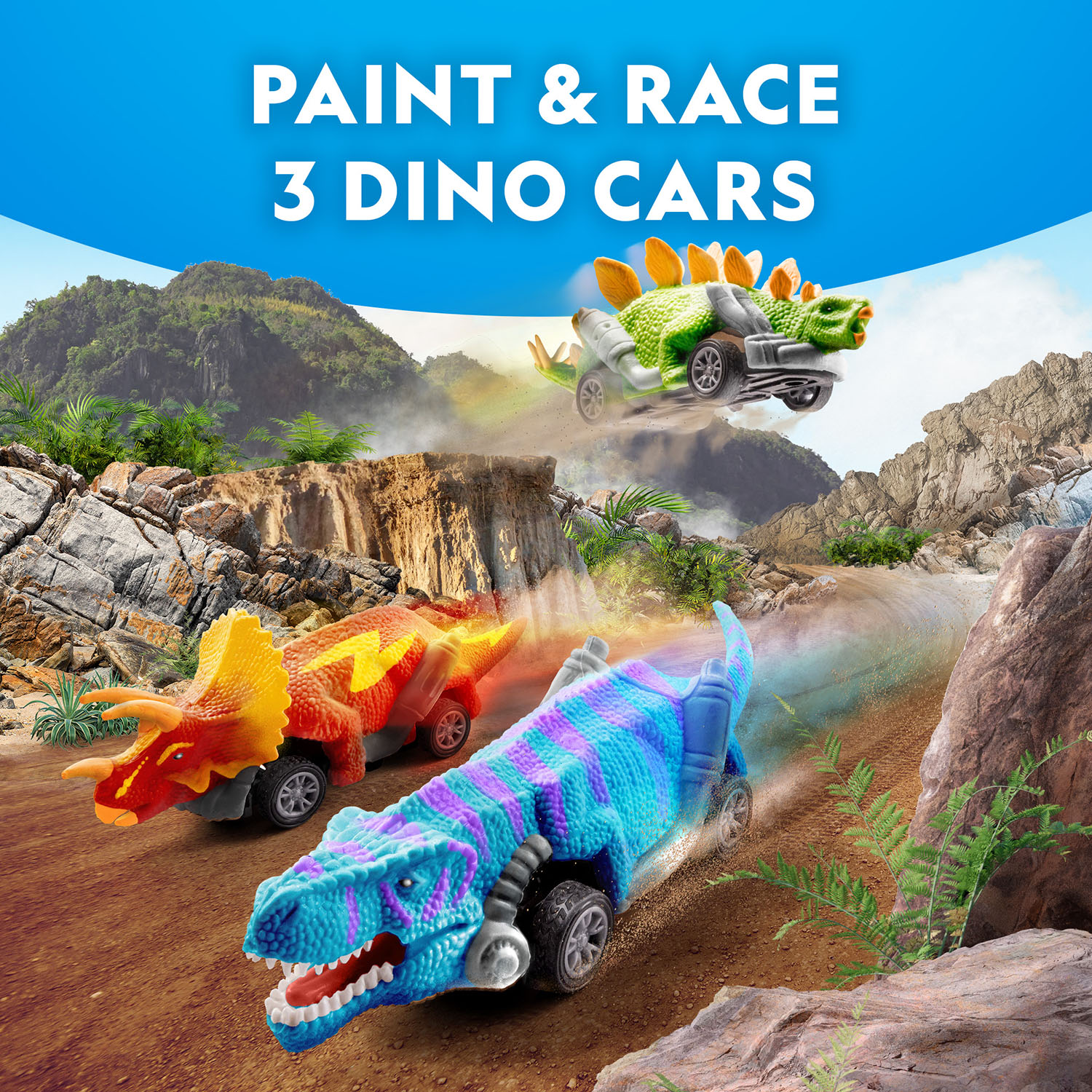NG PAINT YOUR OWN DINO RACE CARS