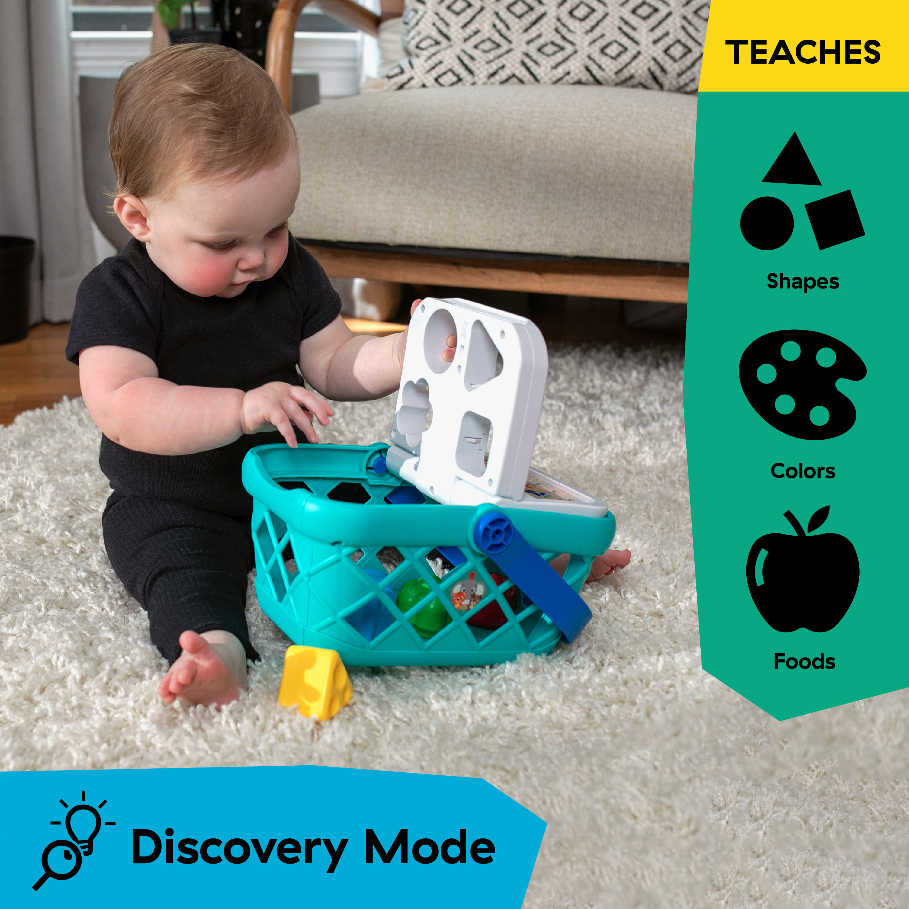 BABY EINSTEIN MAGIC TOUCH SHOPPING BASKET PRETEND TO SHOP TOY ( HAPE)