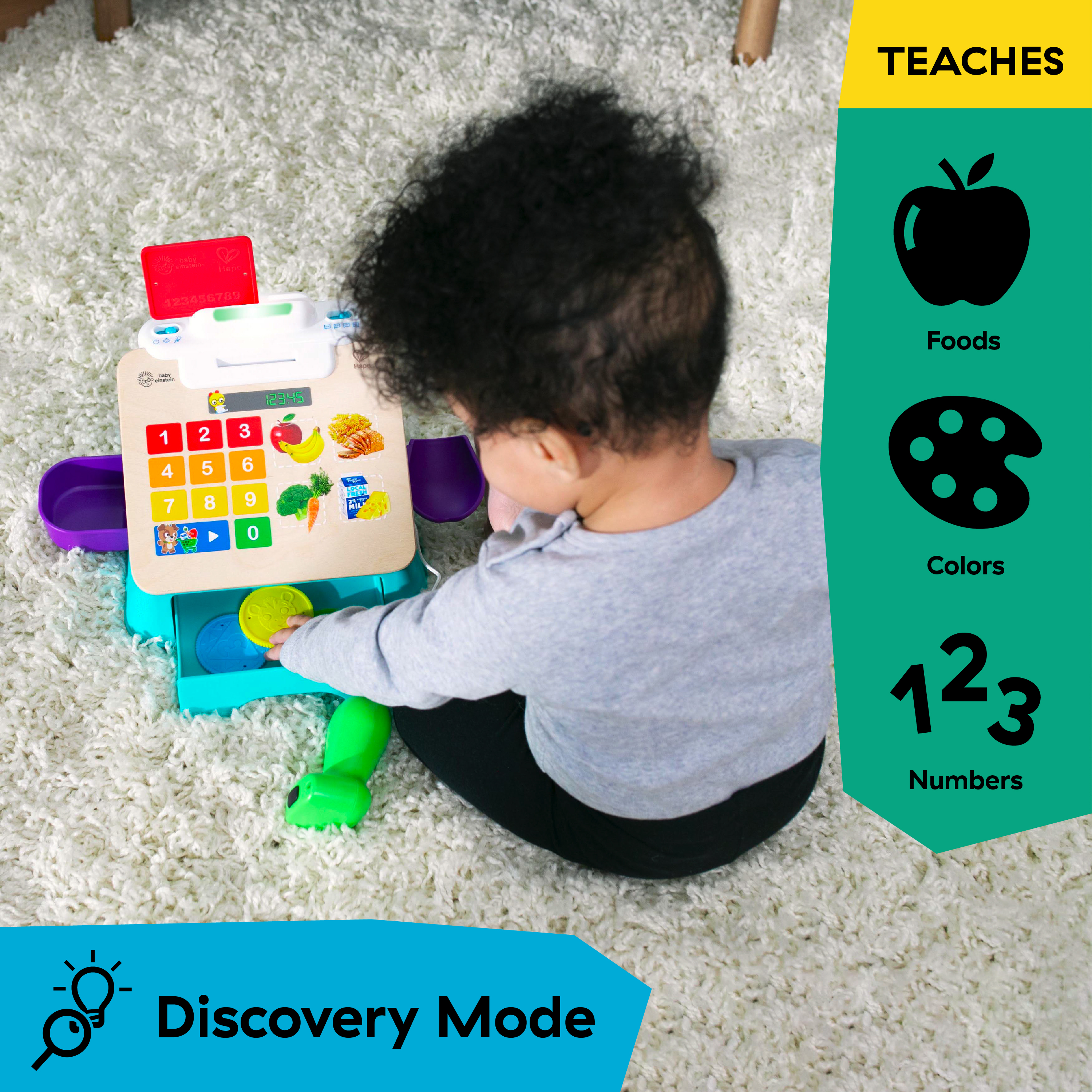 BABY EINSTEIN MAGIC TOUCH CASH REGISTER PRETEND TO CHECK OUT TOY ( HAPE)