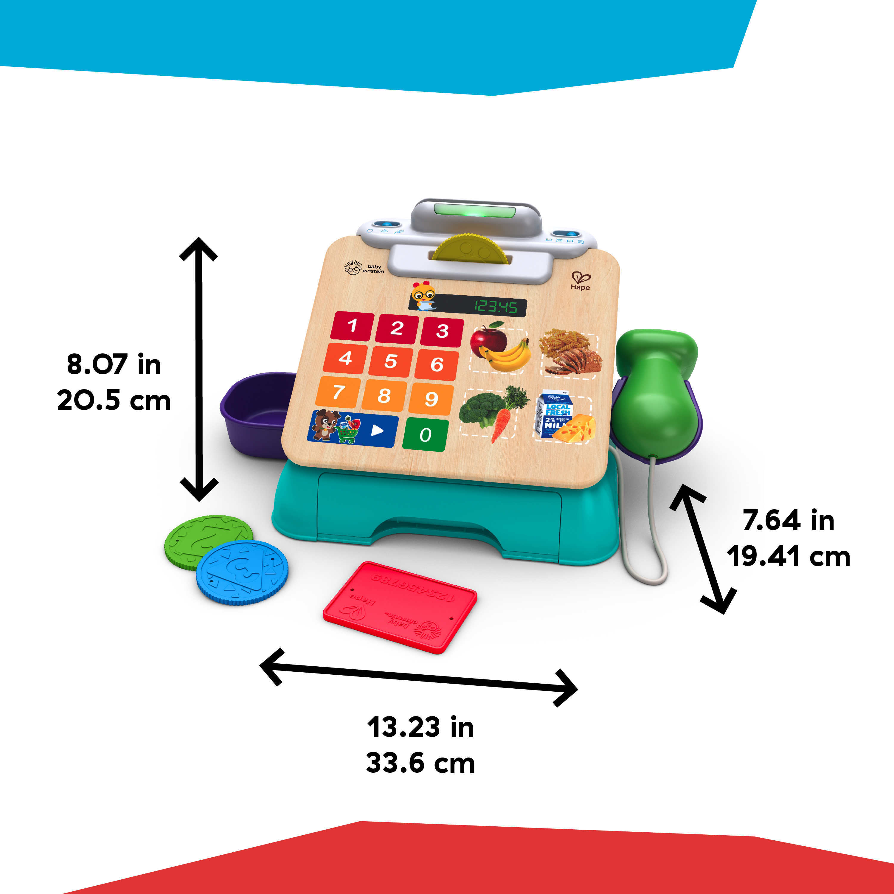 BABY EINSTEIN MAGIC TOUCH CASH REGISTER PRETEND TO CHECK OUT TOY ( HAPE)