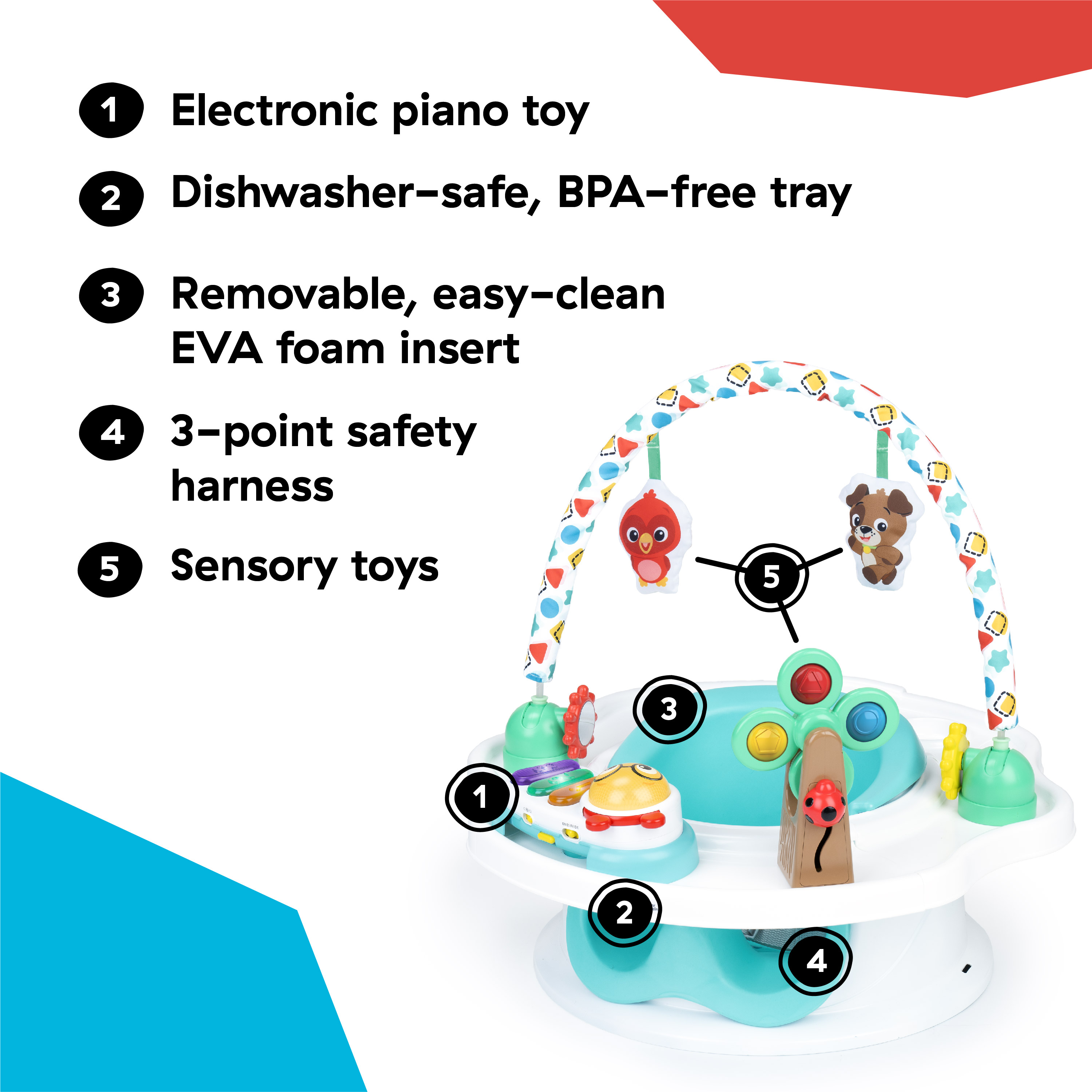 BABY EINSTEIN SUPERSEAT TOUCH OF TUNES 3-IN-1 SEAT