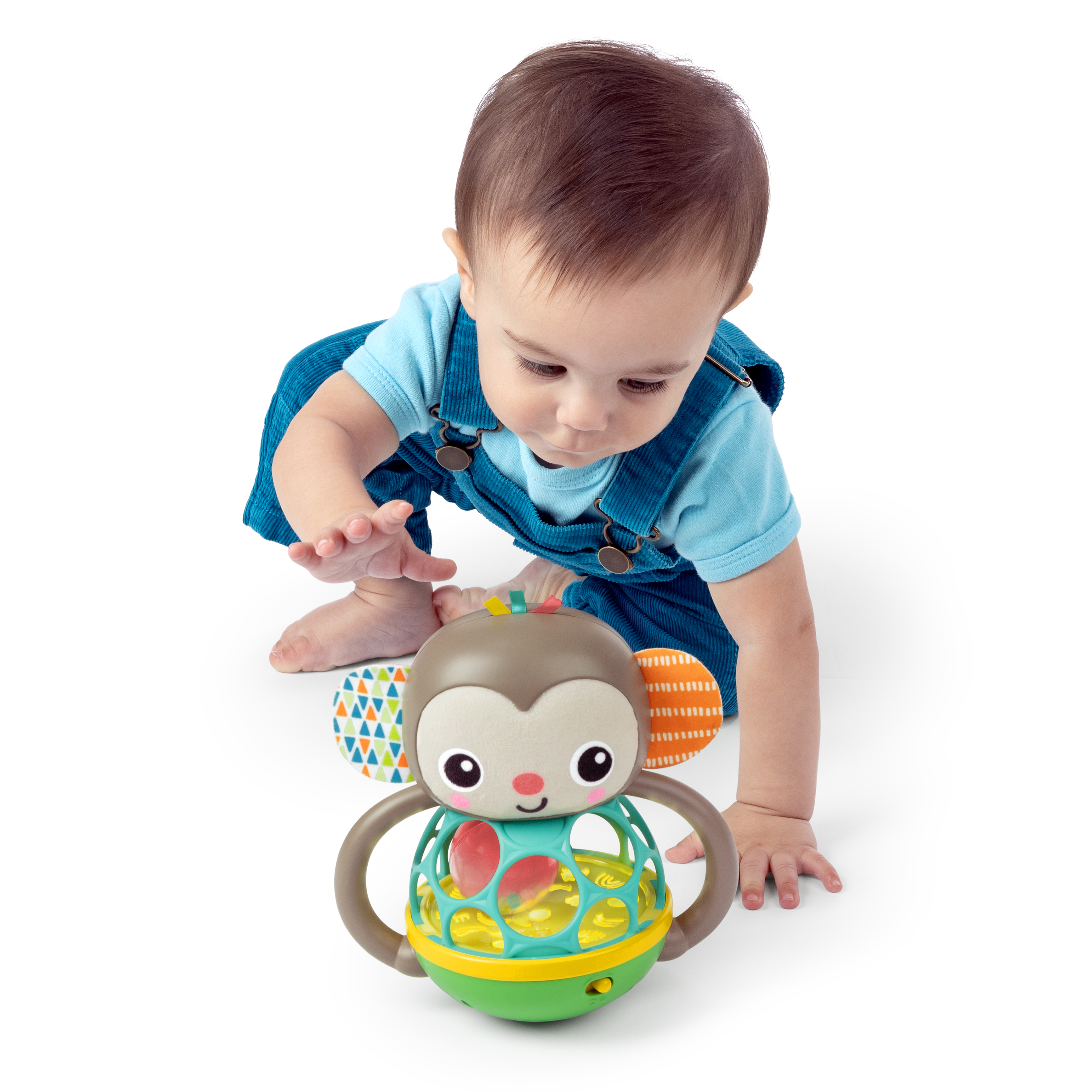 BRIGHT STARTS GRAB & GIGGLE MONKEY MULTI-SENSORY TOY