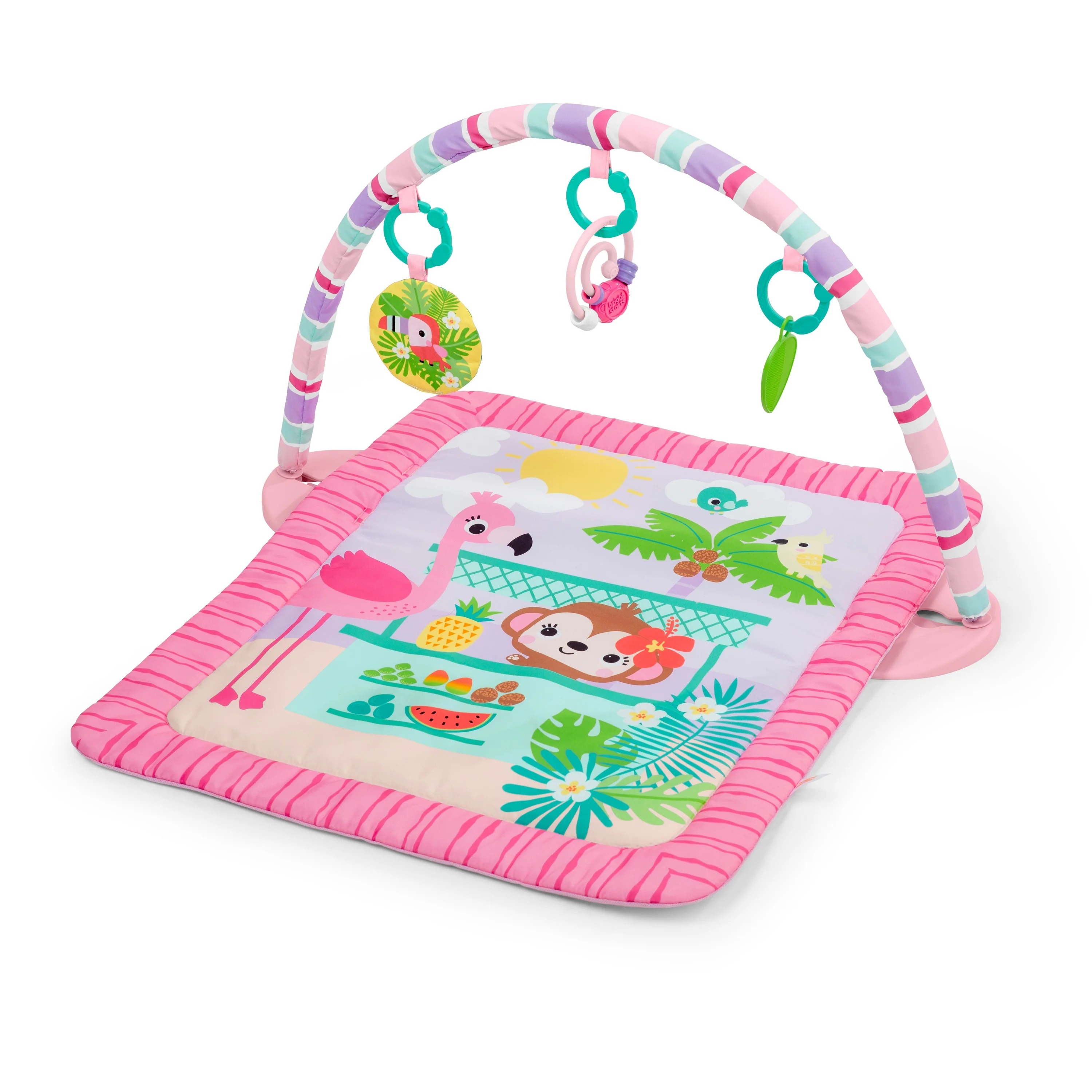 BRIGHT STARTS PINK PALMS TIKI TOY BAR ACTIVITY GYM
